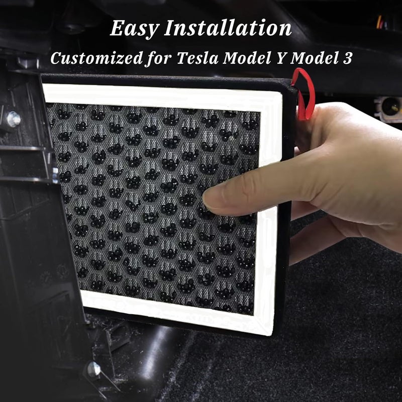 Arcoche HEPA Air Filter for Tesla Model Y Model 3 Juniper Highland 2016-2025 2026 Cabin Air Filter with Activated Carbon, HEPA Filter Replacement Accessories (2 Pack) OEM:1107681-00-A - Image 5